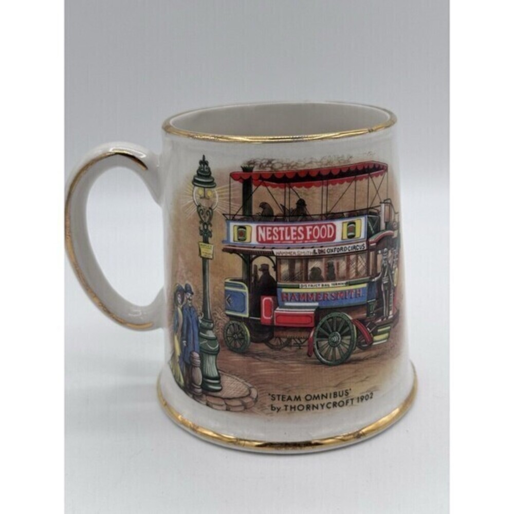 Vintage James Kent England Old Foley Steam Engine Steam Omnibus Mug Cup